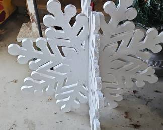 Large D White Snowflake Decoration