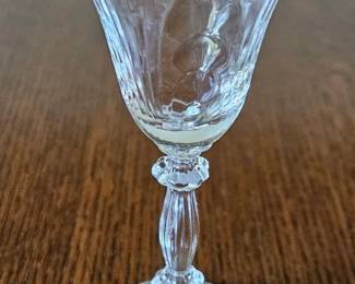 Etched Crystal Cordials, set of