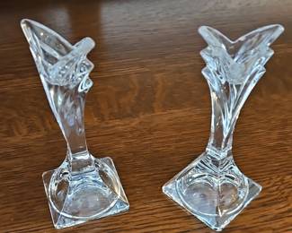 Mikasa Deco Crystal Candlesticks Pair