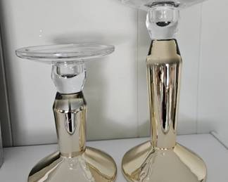 Gold and Crystal Candlesticks second image