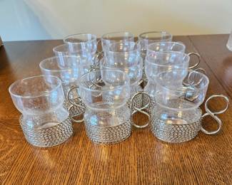 Iittala Tsaikka Glass Cups with Metal Holders, set of second image