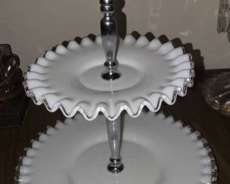 Finton Silver Crest milk glass