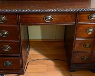 Vintage Mahogany desk with brass pulls