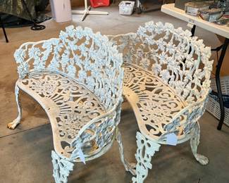 Wrought iron garden benches