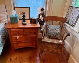 Nightstand chair and decor