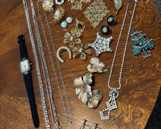 Sample of gold, silver, and costume jewelry