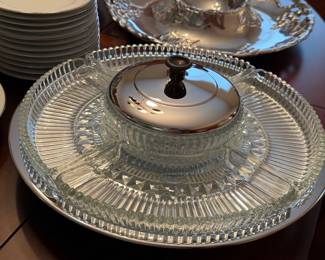 Vintage relish tray with dip