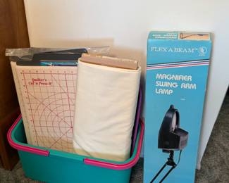 Sewing paraphernalia guides and lighting