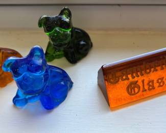 Cambridge glass dogs