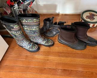 Rain boots garden