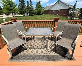Patio set and rug