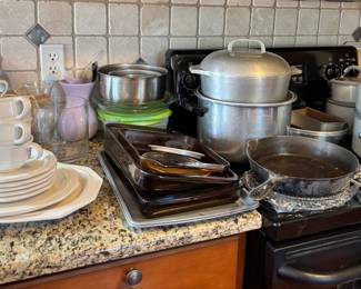 Bakeware stove top cookware cast iron pan white servingware 