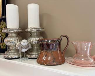 Mercury glass candle holders