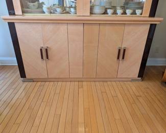 Dimensions : 68 1/2"W x 21 1/4"D x 84"H. In overall good condition, no major flaws noted. Matching dining table set also for sale.