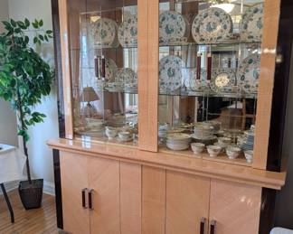 Contemporary lighted china cabinet : $500 OBO (matching dining room table also for sale, will do a bundle price if buying both)