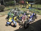 Alot of bicycles all different sizes.