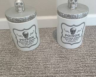 Spooky ceramic containers for the laundry room