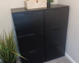 2 sets of IKEA wooden file cabinets with soft close and lock