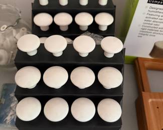 White ceramic knobs