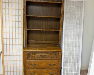 Rice paper screens and chest with hutch