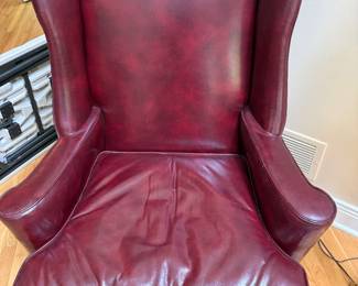 Leather wingback chair