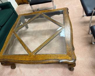 Wood and glass coffee table