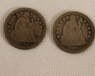 2 Liberty Seated Dimes