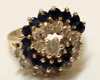 14K Sapphire Diamond Ring