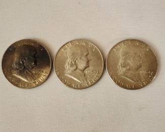 1954 Ben Franklin Half Dollars