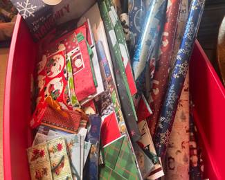tons of warpping paper, bows, bags and