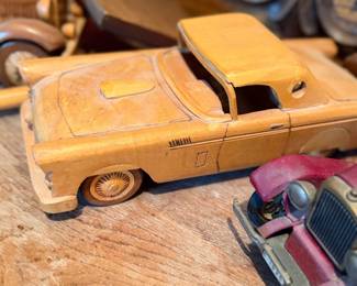 Carved wooden car
