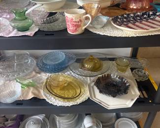 Vintage yellow depression glass