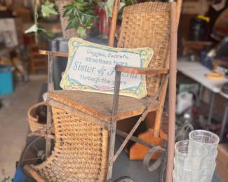 small wicker stroller