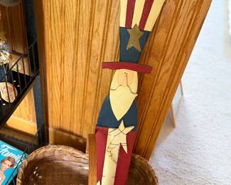 vintage wooden uncle sam