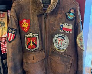 Original all leather bomber jacket with patches