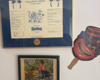 Sambo collection, and antique menu