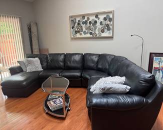 Black Leather Sectional from Hillside 