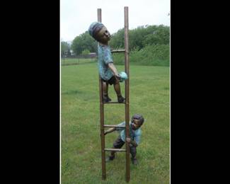 Bronze Ladder with 2 boys 