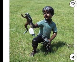 Bronze Boy with frogs 