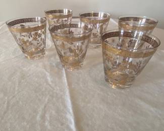 Culver Gold Chantilly double highball glasses
