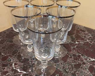 FOSTORIA RICHMOND SILVER RIM WATER GOBLET 