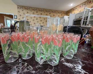 H.J. STOTTER GLASS AND PITCHER SET