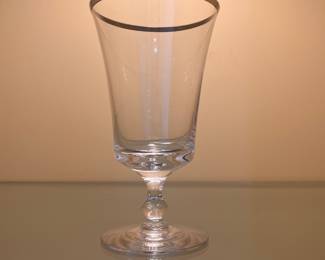 FOSTORIA RICHMOND SILVER RIM WATER GOBLET 