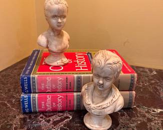 BOY AND GIRL CHALKWARE BUSTS