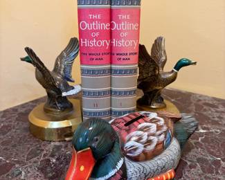BRASS DUCK BOOKENDS