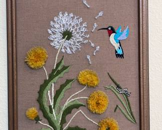CREWEL FLORAL ART 1970