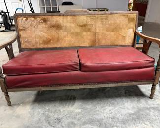 ANTIQUE CANE BACK SOFA