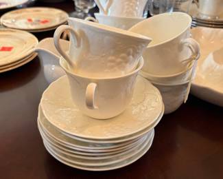 WEDGEWOOD TEACUPS AND SAUCERS