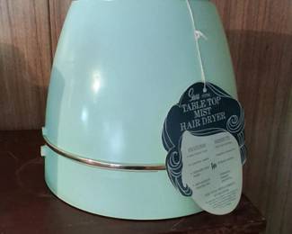 Mid-century turquoise hair dryer