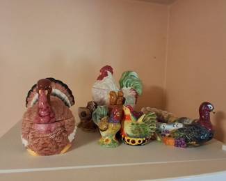 Vintage ceramic rooster collection